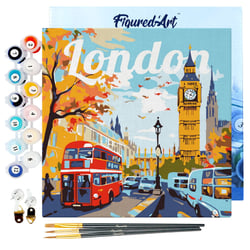 Mini Peinture par Numéro Figured'Art 20x20cm avec cadre Big Ben Londres - Petit Format