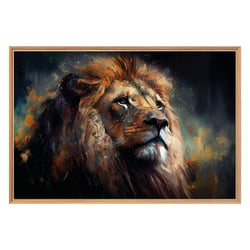 Tableau mural encadré lion 65x97 cm