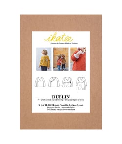 Pochette patron de couture DUBLIN Gilet ou Robe 1M-4A taille n°FR 1 mois-4 ans