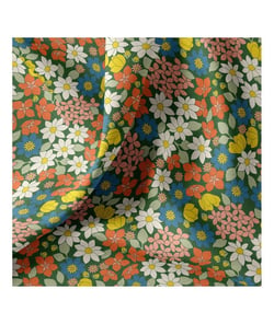 Tissu coton fleuri marguerites de 135 cm de largeur morrisfougère vendu par 50 cm