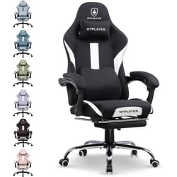 Chaise gaming GTPLAYER - Tissu respirant - GT905-WT - Blanc - 55 x 58 x 139 cm