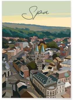 Affiche ville Spa | A3 : 29,7x42cm