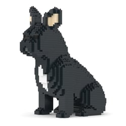 Chien Bouledogue Français assis noir Taille standard | JEKCA | 14 ans et +