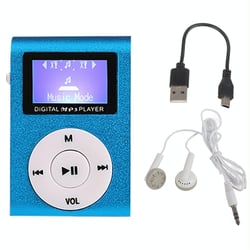 Lecteur MP3 Compact Écran Argent Autonomie Longue Pratique USB Plug Play Bleu YONIS