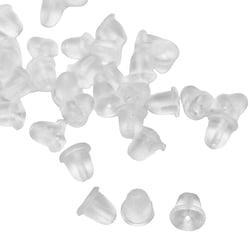 200 FERMOIRS EMBOUTS Caoutchouc boucles d'oreilles 4 x 4 mm - poussoir - creation bijoux perles