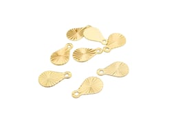 6 Petites breloques forme goutte 10*6mm laiton doré or 18K