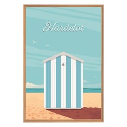 Tableau mural encadré illustration Hardelot 65x97 cm
