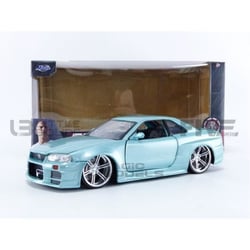 Voiture Miniature de Collection - JADA TOYS - NISSAN Skyline GT-R (R34) - 1/24 - Bleu - Fast And Furious