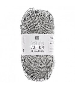 Fil à tricoter FASHION COTTON MÉTALLISÉ DK - Rico Design 21 Gris