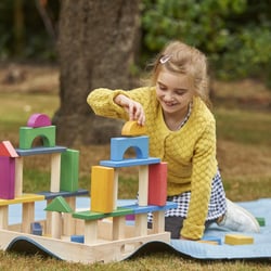 54 blocs géants en bois arc-en-ciel - Jouet créatif et éducatif