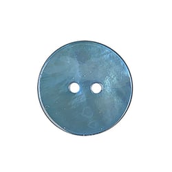 Bouton en nacre rond bleu pétrole