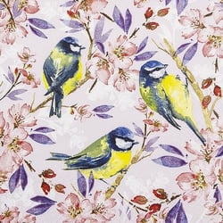 Lot de 4 serviettes en papier découpage collage 33 cm OISEAU FLEUR FLEUR O 107 EC