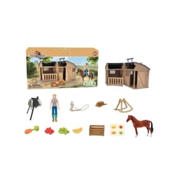 Chevaux - Cavalière avec cheval  and  écurie - Collecta