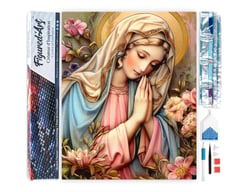 Diamond Painting Broderie Diamant Figured’Art 40x50cm toile entière roulée avec diamants carrés - Sainte Vierge Marie