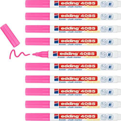 Lot de 10 marqueurs craie liquide - EDDING - Rose fluorescent - Pointe 1-2 mm