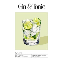 Tableau sur toile Gin & Tonic 30x45 cm