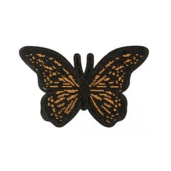 Ecusson thermocollant Papillon sequin doré XL 9x10cm