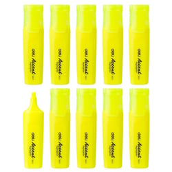 Lot de 10 surligneurs pointe biseautée 1-5mm - DELI - Jaune