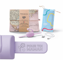 Pack  Lampe + câble + pochette microfibre + housse livre -  Violet - Message Pour Toi Maman - Lizia