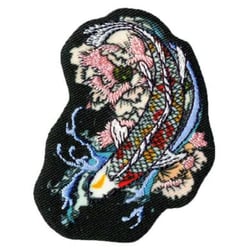 Lot de 3 écussons thermocollants carpe asiatique 6x6.5cm