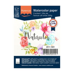 Papier aquarelle rugueux Florence - 100 feuilles - Blanc cassé - A6 - 300 g/m²