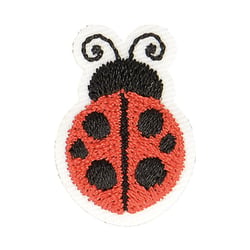 Ecusson thermocollant coccinelle rouge/noir 2,5cm x 2cm