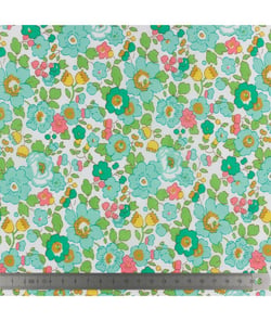Tissu Fleuris Betsy Bleu et vert