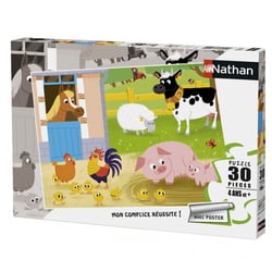 Nathan Puzzle 30p Mes amis de la ferme - Ravensburger - Vert