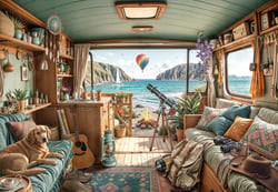Puzzle 1000 pièces - Camping Coast - Bluebird Puzzle