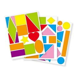 MégaCréa DIY - Gommettes maxi format géométriques de 1,2 à 5,5 cm 49 pièces