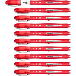 Lot de 10 rollers STABILO WORKER Colorful encre liquide 0,5 mm rouge