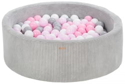 Piscine à balles 200 balles 90 cm gris, rose clair, rose (pastel) - Velinda