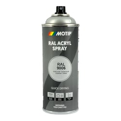 Spray de peinture - Aluminium blanc - RAL 9006 - Satiné - Acrylique - Tous supports - MoTip - 400ml