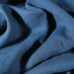 Tissu Lin lavé d'ameublement Bleu pétrole