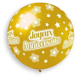 1 Ballon Or Joyeux Anniversaire Ø80cm