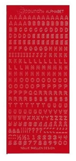 Planche de stickers rouge alphabet majuscules NELLIE SNELLEN