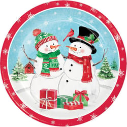 8 Assiettes Bonhommes de Neige