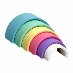 Jouet à empiler petit arc-en-ciel en silicone