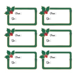 Mes 12 petites etiquettes adhesives houx de noel - Tim&Puce - Vert