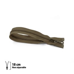 Fermeture éclair Z53 - moulée 6mm Non séparable - 18 cm