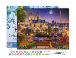 Peinture par Numéro Figured'Art avec Cadre - Notre-Dame Etoilée - Kit de Loisir Créatif DIY Numéro d'Art Complet - 40x50cm toile tendue sur châssis