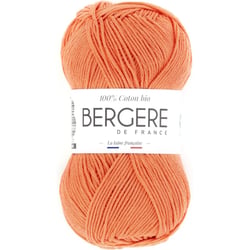 Pelote de laine - Saumon - 100% coton bio - 3mm - Tricot et crochet - Bergère de France
