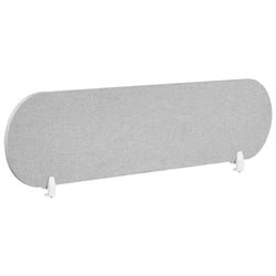 Séparateur de Bureau Gris Clair en PET Acoustique Recouvert de Tissu 160 x 40 cm avec Pinces de Fixation
