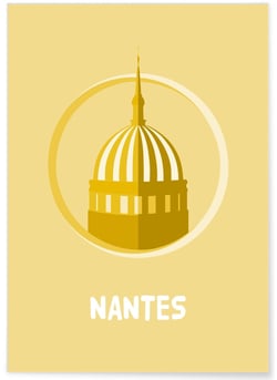 Affiche ville Minimaliste Nantes | A3 : 29,7x42cm