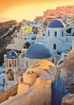 Puzzle 1000 pièces - Photo Odyssée : Ville D'Oia, Santorin - Trefl
