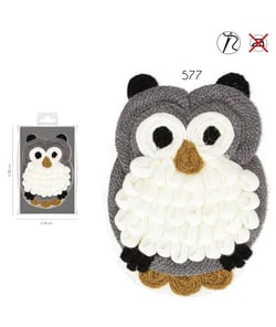 Ecussons à coudre Hibou en laine 13 x 19 cm - Mediac 577 gris