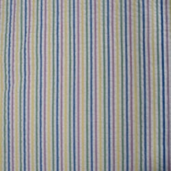 Tissu Coton imprimé rayures Linbay violettes sur fond Blanc - Au mètre