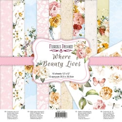 10 papiers scrapbooking 30 x 30 cm FABRIKA DECORU WHERE BEAUTY L’IVES