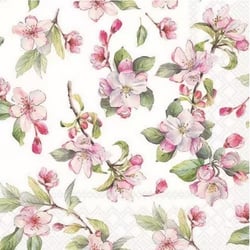 4 serviettes en papier découpage collage 33 cm FLEUR ROSE DE PRINTEMPS FLSS 203