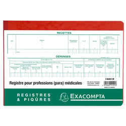 Piqûre Recettes et dépenses - Professions libérales - Non assujetties à la TVA - texte FR - 60 pages - Blanc - Exacompta